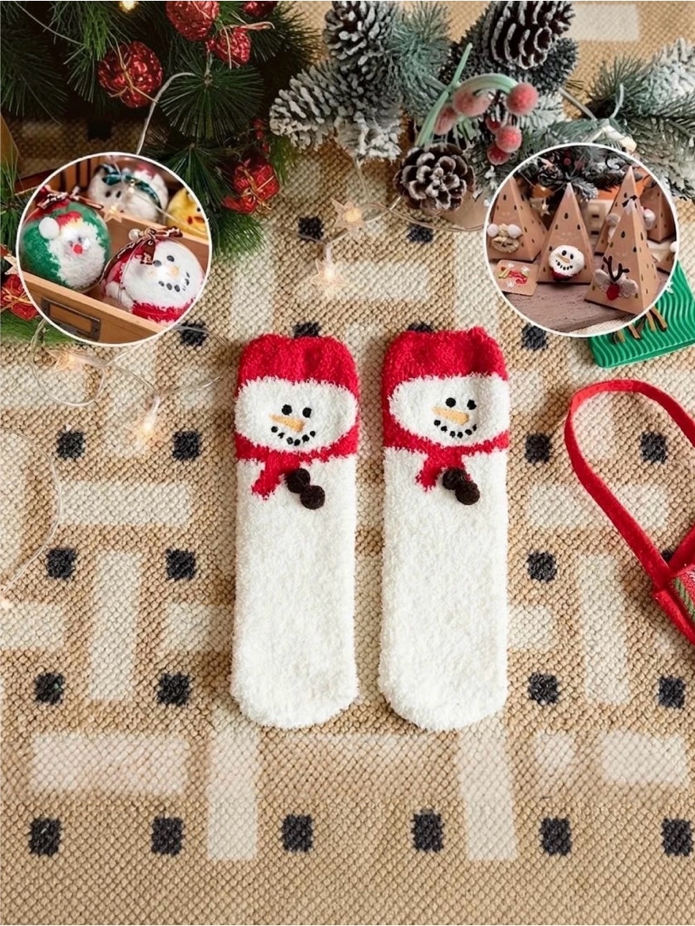Cozy Holiday Fuzzy Socks in Holiday Ornament Packaging NWT BUY NOW PRICE - Picture 5 of 6